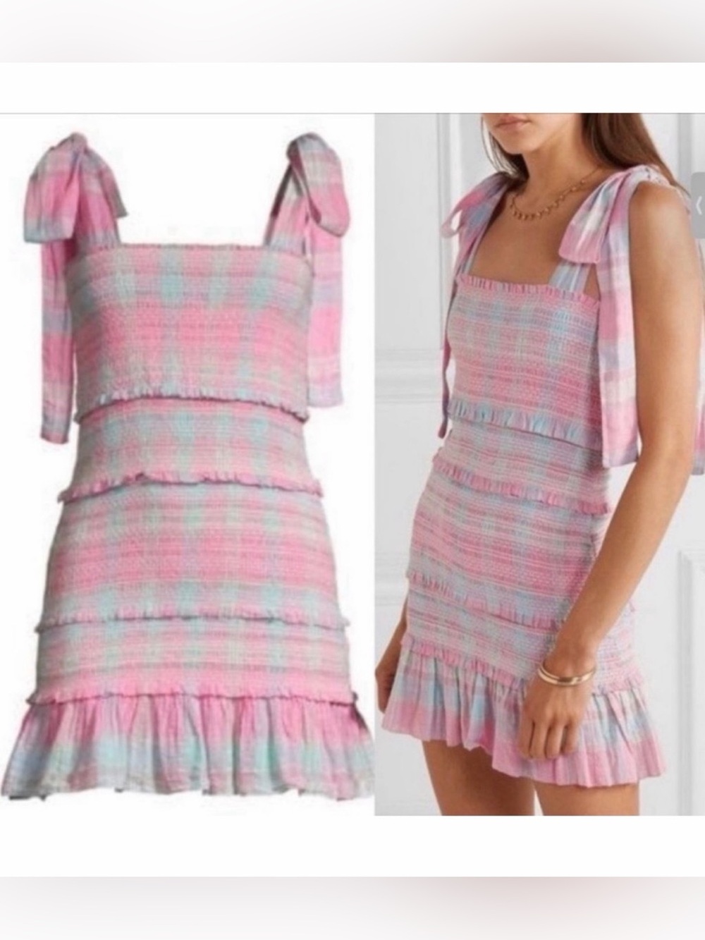 Loveshackfancy Belle Smocked Mini Dress